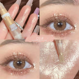 Yeknu  Waterproof Shiny Diamond Highlight Pen Eye Makeup Highlighter Long Lasting Pearl White Brighten Silkworm Shadow Liquid Highlight