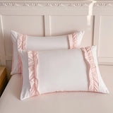 Yeknu  3 Piece Sheet Set  pink bowknot duvet cover Set ， comfortable Bedding Set Bedspread for All Season