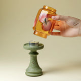 Yeknu  candle holder, traditional green Zen atmosphere lamp, creative ceramic glass decoration, home decoration