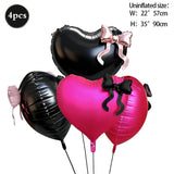 Yeknu  Heart-shaped Foil Balloon with Bow for Women Birthday Party Weddings Baby Shows Valentine's Day Anniversary Photograph  Decor