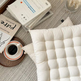 Yeknu  high-end tatami round dining chair strap chair cushion Japanese simple white square seat cushion sedentary