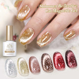 Yeknu  10ml Super Shining Reflective Cat Magnetic Gel Ultra Shine Glitter Red Silver Soak Off UV LED Gel Nail Art Varnish
