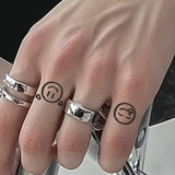 Yeknu  1Pc Smile Emoji Waterproof Temporary Tattoo Stickers, Long-lasting Waterproof for One to Two Weeks, Suitable for Finger, Plam.