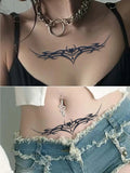 Yeknu  8pcs Succubus Waterproof Temporary Tattoo, Lasting 1-2 Weeks, for Abdomen and Waist, Realistic Semi-Permanent Fake Tattoo