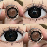 Yeknu  Contact Lenses Myopia Black Eye Color Lens Dioptric Degree Beauty Pupil Cosmetic for Eyes Natural Prescription Annual