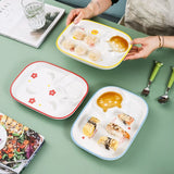 Yeknu  Ceramic Lace Dumpling Dinner Plate, Children Snacks Dessert Afternoon Tea Tableware, Desktop Decorations, Home Goods Plates, 1Pc
