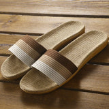 Yeknu  Summer Women Slippers Anti-Slip Home Slippers Lightweight Shoes Women Indoor Linen Slippers Soft Shoes