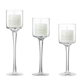 Yeknu  Glass Candlestick European Romantic Candlelight Dinner High Foot Wedding Birthday Restaurant Water Floating Candle Cup