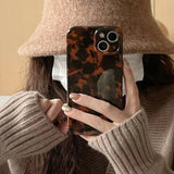 Yeknu  Tortoise Leopard Print Suitable For iPhone 14 Pro Max Phone Case 15 12 13 11 Pro Anti Drop Protective Case