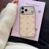 Yeknu  Fresh Yellow Pink Flowers Soft Phone Case For iPhone 14 15 16 17 Pro Max 13 17promax Case Luxury Silver Edge Protect Back Cover