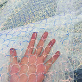 Yeknu  1 Yards Fish Scale Sequin Glitter Fabric Net Embroidery Spring and Summer for DIY Sewing Clothes Skirts Dresses Handmade Cloth