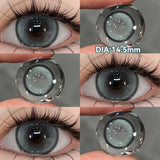 Yeknu  2PCS New Gray Prescription Contact Lenses Fashion Pupils Cosmetics Eye Color Lenses Myopia Colored Contact Lenses Brown