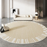 Yeknu  Beige Round Large Size Carpet Cream Style Bedroom Carpets Minimalist Lines Home Dedicated Rug Stripe Design Luxury Rugs Alfombra