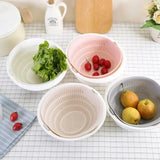 Yeknu  Kitchen silicone double-drainage basket, dish cleaning storage basket, filter for bowls, draining dish, vegetable cleaning strai