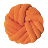 Yeknu  Cream Coffee Knot Pillow Ball Large Decorative Throw Pillows Velvet Round Knotted Pillow for Home Bed Room Couch Decor Office
