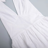Yeknu  Jastie Spring Summer New Women's Waist Cinched V-neck Long Dress Female Cotton Camisole Dress Fashionable Oversized Dresses