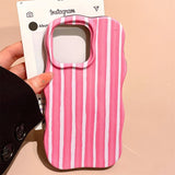 Yeknu  Fashion Glossy Double Color Stripes Case for iPhone 12 13 14 15 16 17 Pro Max 17 Air Color Collision Ultra Thin Shockproof Cover