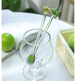 Yeknu  Japanese Style Creative Milk Dessert Star Spoon Colorful Transparent Glass Spoon Cute Long Handled Coffee Stirring Spoon