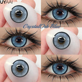 Yeknu  2PCS Color Contact Lenses with Prescription Natural Blue Contact Lens Brown Pupils Beauty Eyes Lenses CrystalOrb Series