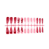 Yeknu  24pcs 3D Flowers Press on Nails Long Almond Acrylic Nails Surface Glossy with Snake Skin Design False Nail for Women&Girl