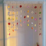 Yeknu  Finished Product Flower Woven Door Curtain Small Flower Bell Orchid Bedroom Door Decorative Popular Sister Gift Room