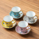 Yeknu  Creative Floral Pattern Cute Cups, Household Office Items Porcelain Water Mug, Minimalist style Coffee Cup and Plate Combination