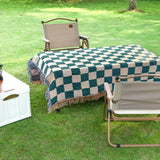 Yeknu Leisure Retro Checkerboard Plaid Sofa Cover Knit Throw Blanket Chair Sofa Table Cloth Floor Carpet Nap Shawl Bedspread HomeDecor