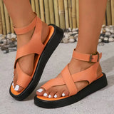 Yeknu  Platform Gladiator Sandals Women Plus Size Summer Ankle Buckle Gothic Shoes Woman Roman Style Thick Bottom Sandalias
