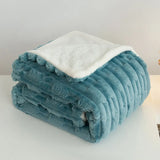 Yeknu  Double Layer Rabbit Arctic Fleece Blanket Flannel Blanket Nap Air Conditioning Throw Blanket Milk Fleece Blanket