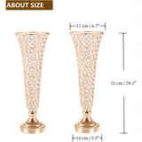 Yeknu  2 Crystal Vases, 20 Inches High, For Use In The Center Of Dining Tables, Wedding Anniversaries, Birthdays, And Home Decor