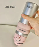 Yeknu  550ml Fashon Stainless Steel 316 Vacuum Flask With Straw Portable Outdoor Sport Cute Girl Student Thermos Mug Travel Tumbler
