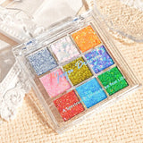 Yeknu  9 Color Glitter Eyeshadow Palette High Pigment Gold Shimmer Matte and Sparkle Finish Multi Tones for Daily Glam and Party Looks