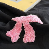 Yeknu  Pink bow Embroidered bedding set black duvet cover and 2pcs pillowcases (no padding), for bedroom