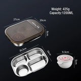 Yeknu  1200ml Portable Stainless Steel 304 Thermal Lunch Box With Insulation Bag Leak-Proof Bento Box Adult Student Food Container