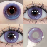 Yeknu  1 Pair(2pcs) Brown Beauty Colored Contact Lenses for Eyes Purple Halloween Lens Big Eye Lens Natural Look Gray Blue Lens