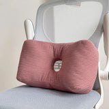 Yeknu Corduroy waist pillow office sleeping pillow computer chair waist cushion pregnant woman backrest car small pillow