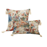 Yeknu  Cotton Linen Flower Cushion Pillowcase Retro European Style Living Room Sofa Backrest High Precision Jacquard Cushion Cover