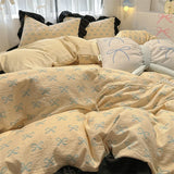 Yeknu  Korean Style Bedding Set with Pillowcase bed sheet Single Full Size Bed Linen Duvet Cover Set Queen/King Double Comforter Cover
