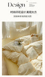 Yeknu 2025 new class A aerobic knitted cotton printing small fresh four-piece set, bed sheet, bed hat four-piece set