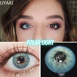 Yeknu  2pcs/1Pair Lenses with diopters Gray Color myopia Contact Lenses Aurora Europe Seriers Eye Color contact lenses Yearly