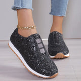 Yeknu  Summer new women's single shoes sequined elastic casual single platform