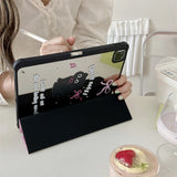 Yeknu  Cute little black cat For iPad 2024 2022 Pro Air 11 12.9 13 Case 9.7 10.2 5th 6th 7th 8th 9th 10th Generation Air 5 4 10.9 Cover