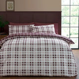 Yeknu  Red Plaid Double-sided Printed Bedding Set, 100% Polyester Quilt Cover Set, Breathable, Soft and Machine Washable
