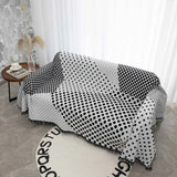 Yeknu  Black and White Sofa Cover Sofa Blanket Sofa Towel Scandinavian Simple Sofa Cover Leisure Blanket Outing Picnic Blanket