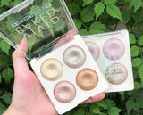 Yeknu  4-color Highlighter Makeup Palette Glitter Eyeshadow Palette Gold Bronze Highlighter Face Makeup Shimmer Illuminate Cosmetics