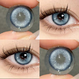 Yeknu  Blue Myopia Contact Lenses for Eyes Color Lenses Cosplay Natural Pupil Beauty Cosmetic Blue Contacts Yearly 2pcs/pair
