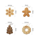 Yeknu  Wood Hanging Decoration Pot Heat Proof Snow Tree Gingerman Placemat Cup Holder Wooden Drink Coasters Home Holiday Decor