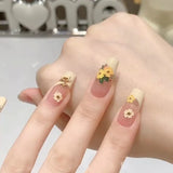 Yeknu  24pcs Minimalist Style French Press on Nails Black and White Splicing Manicure Wearable Nail for Women and Girls False Nail