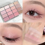 Yeknu  Korean Style 16 Color Matte Glimmer Eye Shadow Palette Brown Nude Pink Daily Makeup