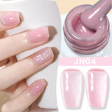 Yeknu  10ml Jelly Nude Gel Nail Polish Crystal Translucent Coffee Soak Off Semi-Permanent Varnish Base Top Coat Manicure